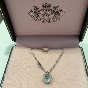 Juicy Couture crown engraved cz necklace